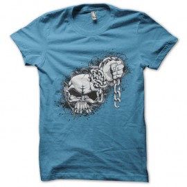 Shirt skull prisoner bleu ciel pour homme et femme