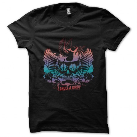 Shirt skull & bird noir pour homme et femme