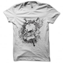 Shirt skull and sword blanc pour homme et femme