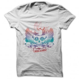 Shirt skull & bird blanc pour homme et femme