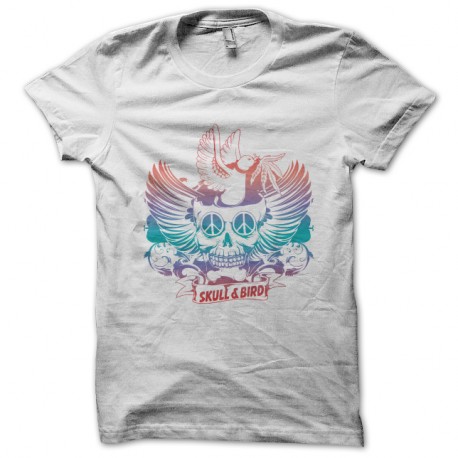 Shirt skull & bird blanc pour homme et femme