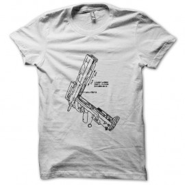 Shirt gun manga blanc pour homme et femme