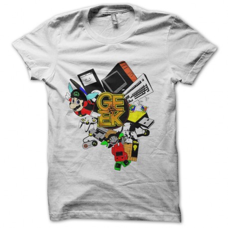 Shirt Geek en folie blanc pour homme et femme