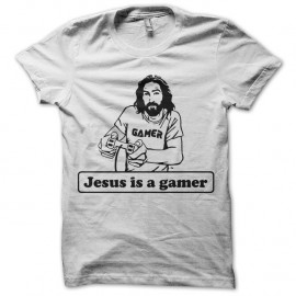 Shirt jesus is a gamer blanc pour homme et femme
