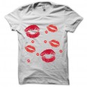 Shirt Kisses rouge à lèvres blanc pour homme et femme