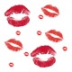 Shirt Kisses rouge à lèvres blanc pour homme et femme
