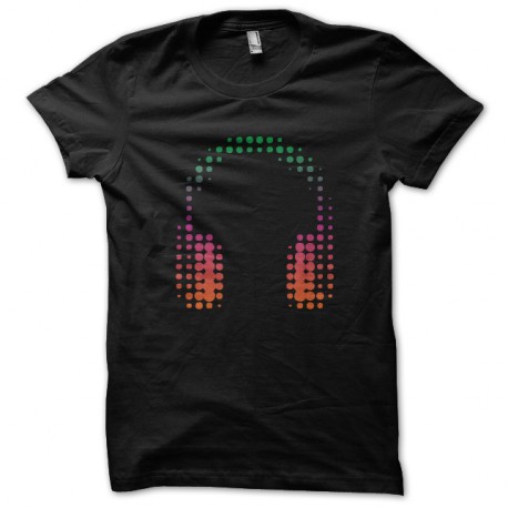 Shirt ecouteurs geek noir pour homme et femme