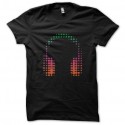 Shirt ecouteurs geek noir pour homme et femme