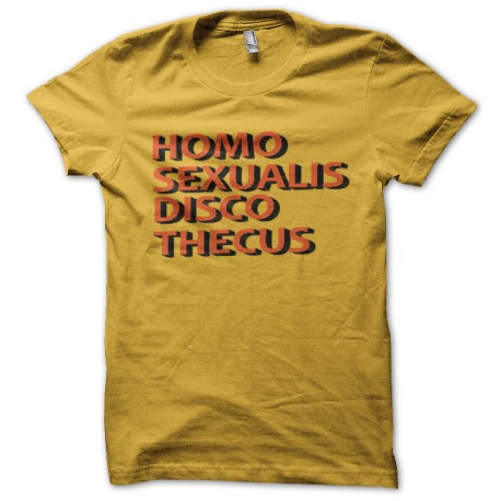Shirt homosexualis discothecus jaune pour homme et femme