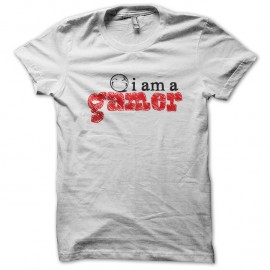 Shirt I am gamer blanc pour homme et femme