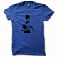 Shirt Bruce Lee noir/bleu royal pour homme et femme