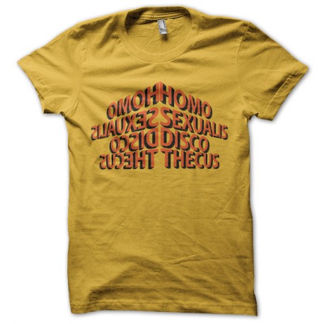 Shirt homosexualis discothecus nouvelle version jaune pour homme et femme