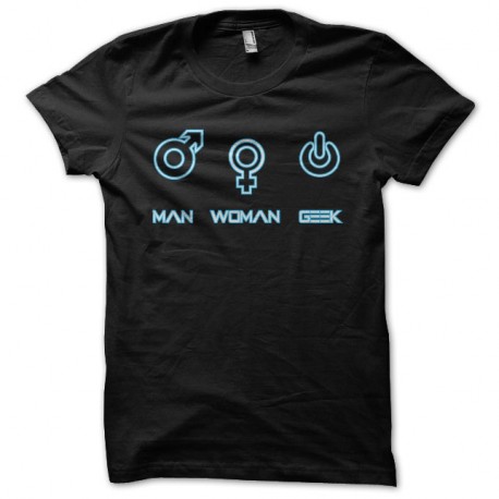 Shirt man woman geek noir pour homme et femme