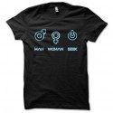 Shirt man woman geek noir pour homme et femme