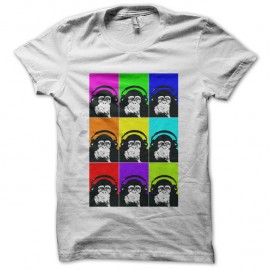 Shirt monkey with headphones multicolor blanc pour homme et femme