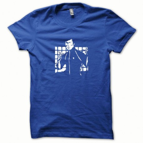 Shirt Bruce Lee blanc/bleu royal pour homme et femme