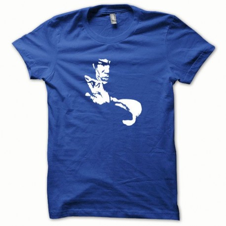 Shirt Bruce Lee blanc/bleu royal pour homme et femme