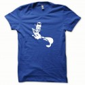 Shirt Bruce Lee blanc/bleu royal pour homme et femme