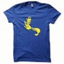 Shirt Bruce Lee jaune/bleu royal pour homme et femme