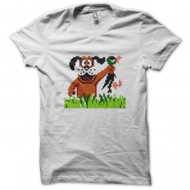 Shirt chien duck hunt blanc pour homme et femme