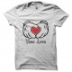Shirt Mickey et L'amour en blanc pour homme et femme