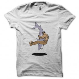 Shirt freddie mercury catching a shark blanc pour homme et femme
