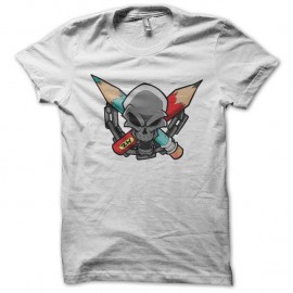 Shirt skull pencil blanc pour homme et femme