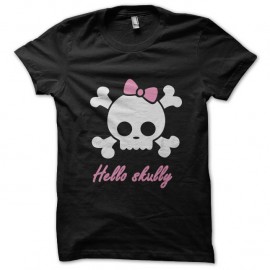 Shirt hello skully parodie hello kitty noir pour homme et femme
