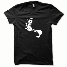Shirt Bruce Lee position blanc/noir pour homme et femme
