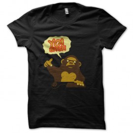 Shirt monkey yo bitch noir pour homme et femme