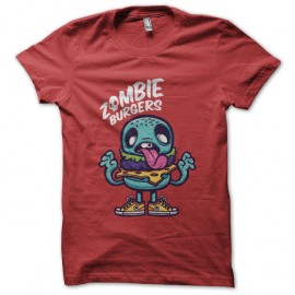 Shirt zombie burgers rouge pour homme et femme