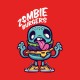 Shirt zombie burgers rouge pour homme et femme