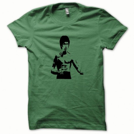 Shirt Bruce Lee noir/vert bouteille pour homme et femme