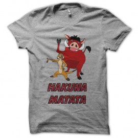 Shirt Timon et Pumba hakuna matata gris pour homme et femme