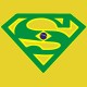 Shirt Super bresil parodie superman coupe du monde jaune pour homme et femme