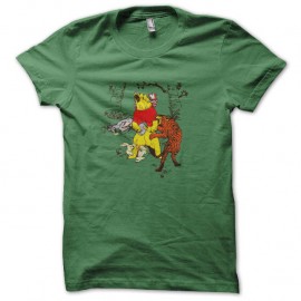 Shirt winnie l'ourson l anarchie vert pour homme et femme