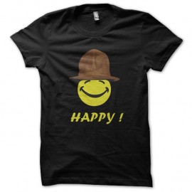 Shirt happy pharrell williams noir pour homme et femme