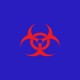 Shirt Biohazard rouge/bleu royal pour homme et femme