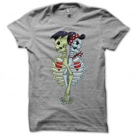 Shirt skulls in love gris pour homme et femme