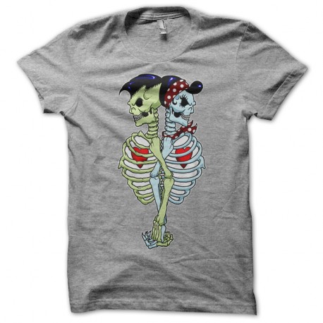 Shirt skulls in love gris pour homme et femme