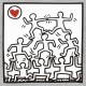 Shirt keith harring 12 gris pour homme et femme