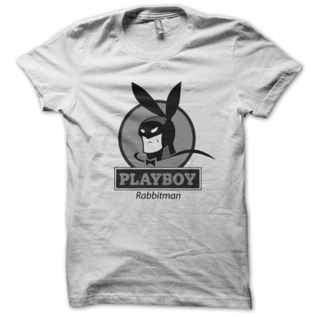 Shirt Playboy parodie rabbitman blanc pour homme et femme