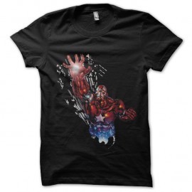 Shirt iron man en plein vol noir pour homme et femme