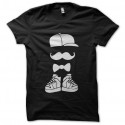 Shirt hispter moustache noir pour homme et femme
