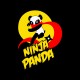 Shirt Ninja panda noir pour homme et femme