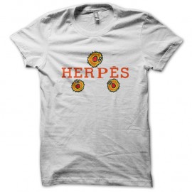 Shirt Herpes parodie hermes blanc pour homme et femme