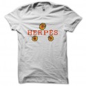 Shirt Herpes parodie hermes blanc pour homme et femme