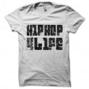 Shirt Hip hop 4 life blanc pour homme et femme