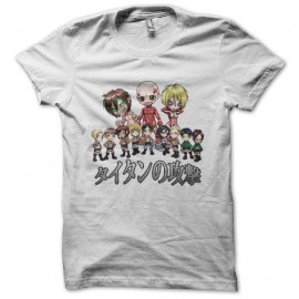 Shirt Attack on titan blanc pour homme et femme