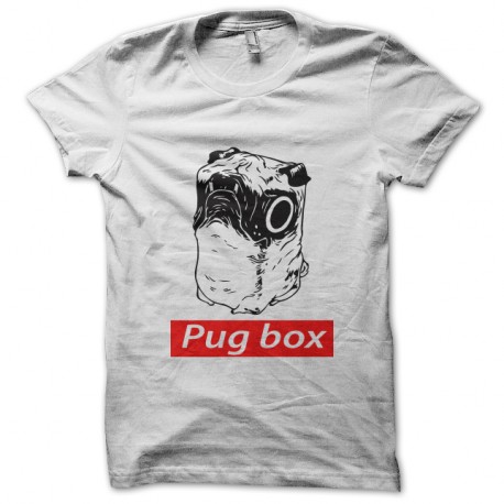 Shirt Pug box blanc pour homme et femme